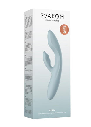 Svakom Chika Rechargeable Silicone App Compatible Interactive Rabbit Vibrator - Gray/Grey