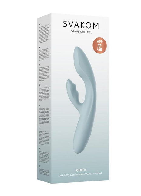 Svakom Chika Rechargeable Silicone App Compatible Interactive Rabbit Vibrator - Gray/Grey