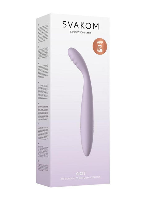 Svakom Cici 2 Rechargeable Silicone App Controlled G-Spot Vibrator - Lavender/Purple
