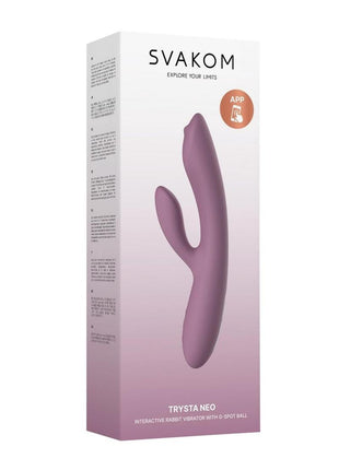 Svakom Trysta Neo Rechargeable App Compatible Silicone Rabbit Vibrator - Lavender/Purple