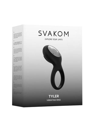 Svakom Tyler Silicone Rechargeable Clitoral Stimulator Couple's Ring - Black