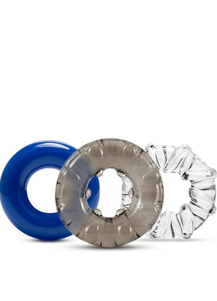 Blush Stay Hard Triple Stretch Cock Rings