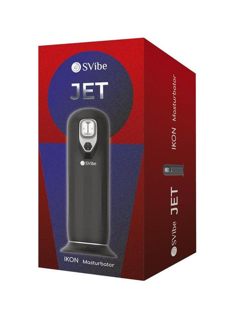 Svibe Ikon Jet Rechargeable Thrusting Warming Masturbator - Black