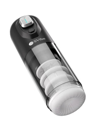 Svibe Ikon Spark Rechargeable Thrusting Rotating Masturbator - Black/Clear