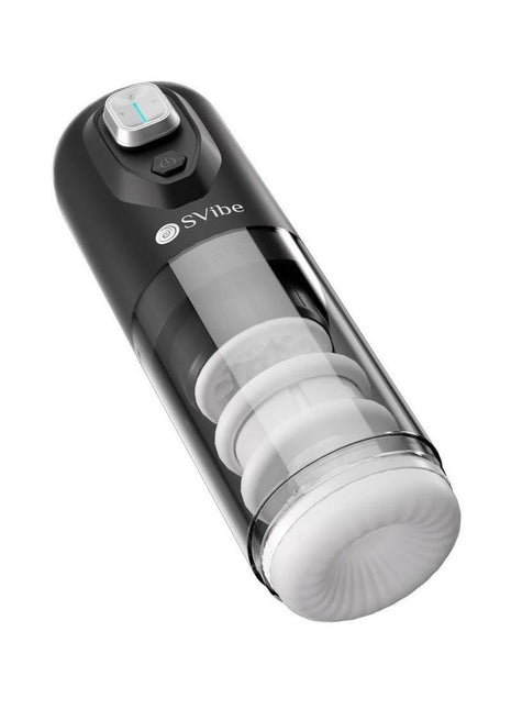 Svibe Ikon Spark Rechargeable Thrusting Rotating Masturbator - Black/Clear