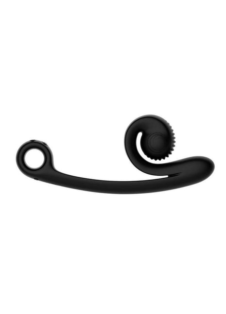 Svibe Snail Curve Rechargeable Silicone Vibrator with Clitoral Stimulator - Black