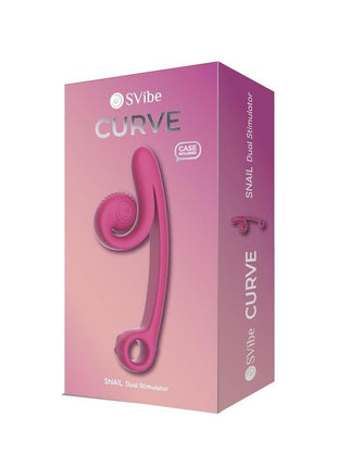 Svibe Snail Curve Rechargeable Silicone Vibrator with Clitoral Stimulator - Pink