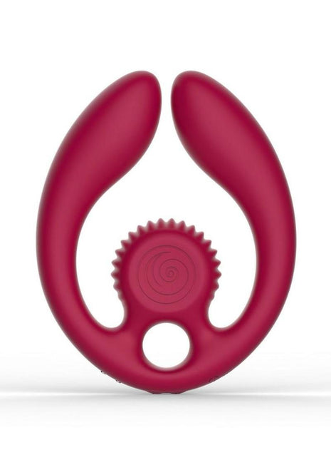 Svibe Snail Gizi Duo Rechargeable Silicone Couples Stimulator with Remote - Burgundy