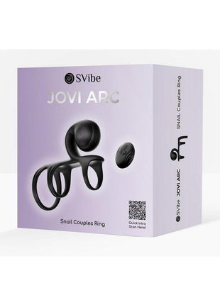 Svibe Snail Jovi Arc Rechargeable Silicone Couples Triple Cock Ring with Remote Control - Noir Haze
