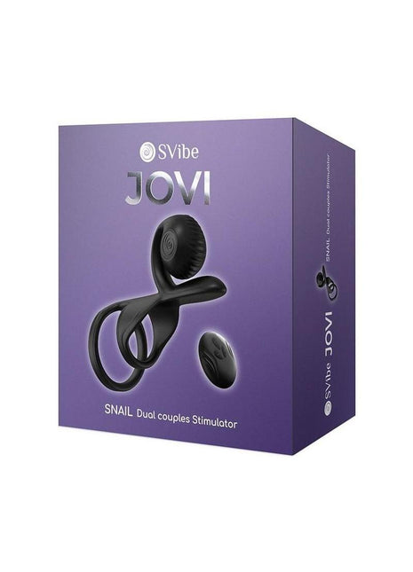 Svibe Snail Jovi Rechargeable Silicone Couples Cock Ring with Remote Control - Black