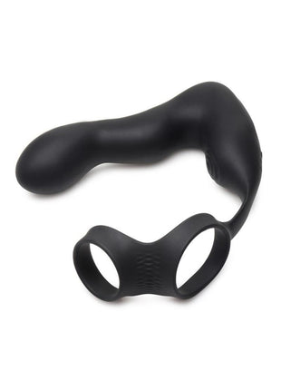 Swell Rechargeable Silicone Inflatable 10x Vibrating Prostate Plug with Cock and Ball Ring and Remote Control