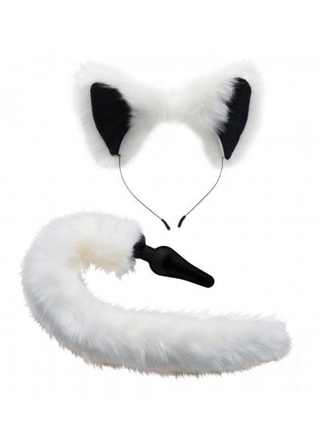 Tailz Fox Tail and Ears - White - Set