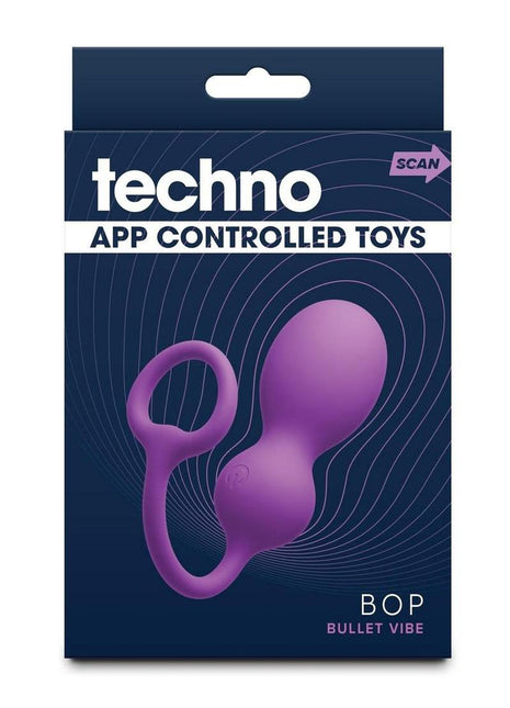 Techno Bop Rechargeable Silicone App Compatible Vibrator - Purple