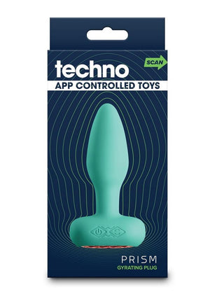 Techno Prism Rechargeable Silicone App Compatible Anal Plug - Teal