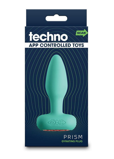 Techno Prism Rechargeable Silicone App Compatible Anal Plug - Teal