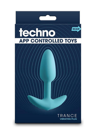 Techno Trance Rechargeable Silicone App Compatible Anal Plug - Blue