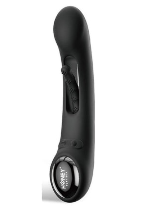 Tempo Pressure Sensing App Controlled Kinky Finger Tapping Rechargeable Silicone G-Spot Vibrator - Black
