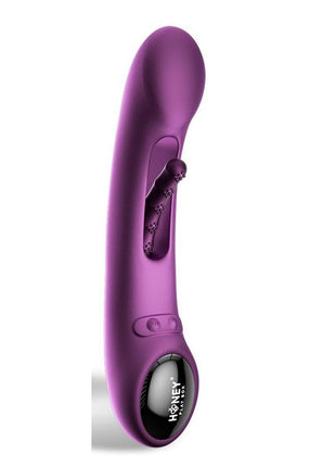 Tempo Pressure Sensing App Controlled Kinky Finger Tapping Rechargeable Silicone G-Spot Vibrator - Black/Purple