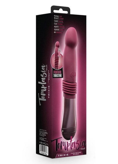Temptasia Trixie Rechargeable Silicone Thrusting Dildo - Purple/Wine