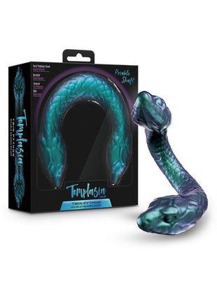 Temptasia Twin Python Silicone Double-Ended Dildo - Blue/Green
