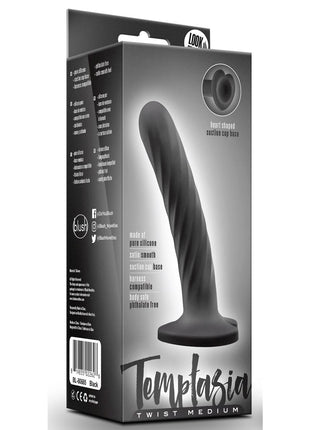 Temptasia Twist Silicone Dildo - Black - Medium - 5.5in