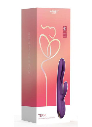 Terri App Controlled Kinky Finger Tapping Rabbit Vibrator - Gold/Purple