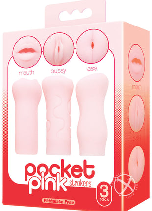 The 9's - Pocket Pink Mini Masturbator Trio - Pink