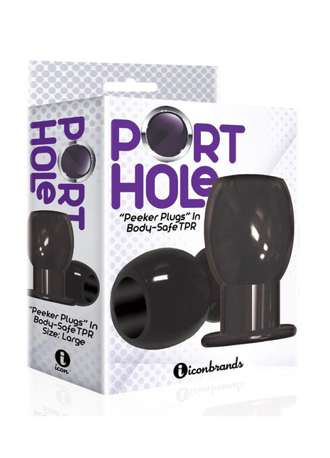 The 9's - Port Hole Hollow Butt Plug - Black
