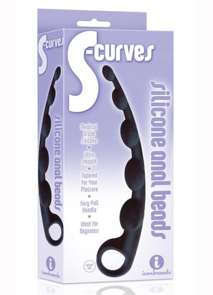 The 9's - S-Curves Silicone Anal Beads - Black