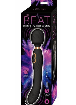 The Beat Dual Pleasure Wand Rechargeable Silicone Wand Massager - Black