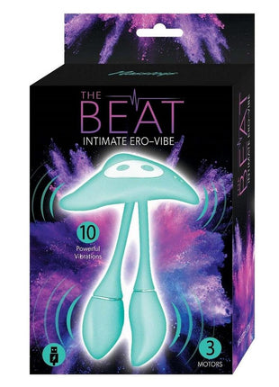 The Beat Intimate Ero-Vibe Rechargeable Silicone Vibrator - Aqua/Blue