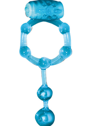 The Macho Erection Keeper Vibrating Cock Ring - Blue