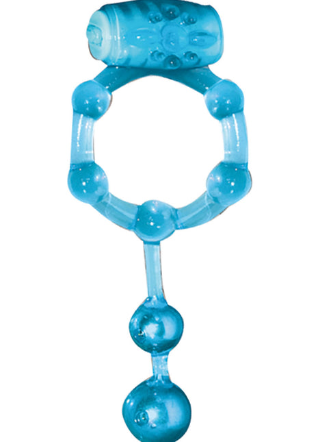 The Macho Erection Keeper Vibrating Cock Ring - Blue
