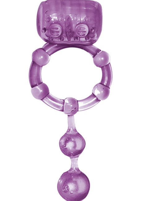 The Macho Ultra Erection Keeper Vibrating Cock Ring - Purple