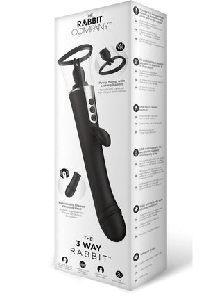 The Rabbit Company The 3 Way Rabbit Rechargeable Silicone Triple Stimulating Vibrator - Black