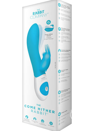 The Come Hither Rabbit Rechargeable Silicone G-Spot Vibrator - Blue
