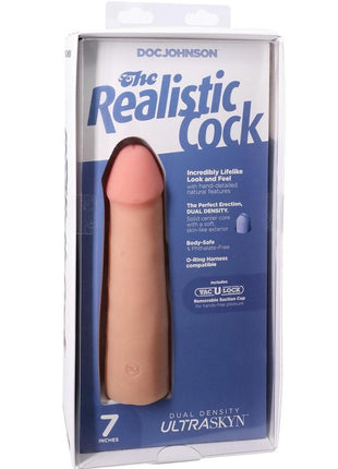 The Realistic Cock Ultraskyn Removable Vac-U-Lock Suction Cup - Vanilla - 7in