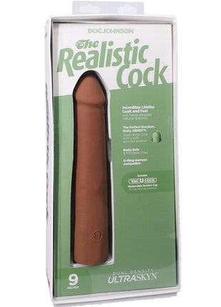 The Realistic Cock Ultraskyn Removable Vac-U-Lock Suction Cup - Caramel - 9in