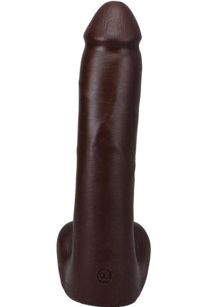 The Realistic Cock with Balls Ultraskyn Removable Vac-U-Lock Suction Cup - Chocolate - 9in