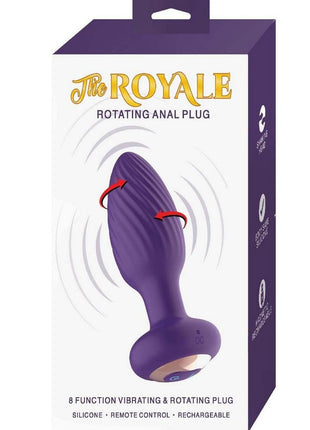 The Royal Rotating Anal Plug Rechargeable Silicone with Remote - Purple
