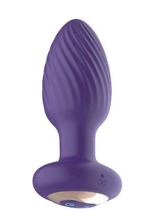 The Royal Rotating Anal Plug Rechargeable Silicone with Remote - Purple