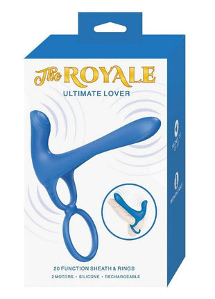 The Royale Ultimate Lover Silicone Rechargeable Couples Ring - Blue