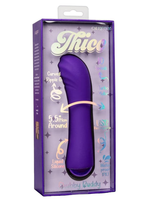 Thicc Chubby Buddy Rechargeable Silicone G-Spot Vibrator - Purple