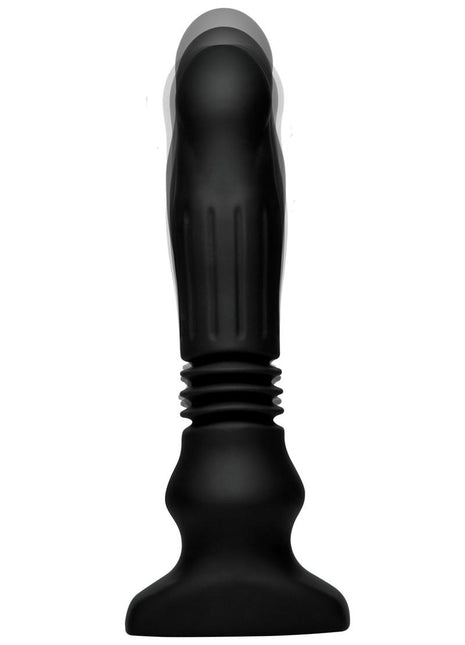 Thunder Plugs Silicone Swelling and Thrusting Plug with Remote Control - Black