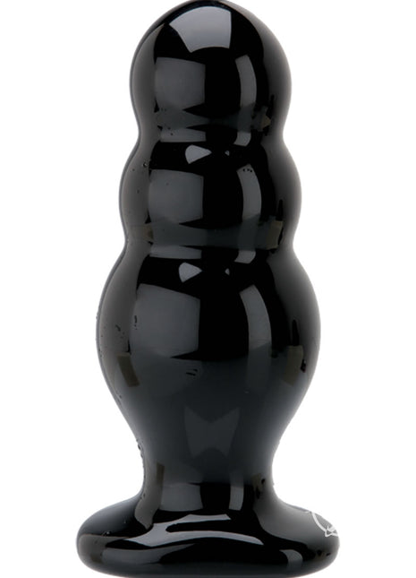 Titanmen Master Tool #4 Triple Ripple Anal Plug - Black - 6.5in