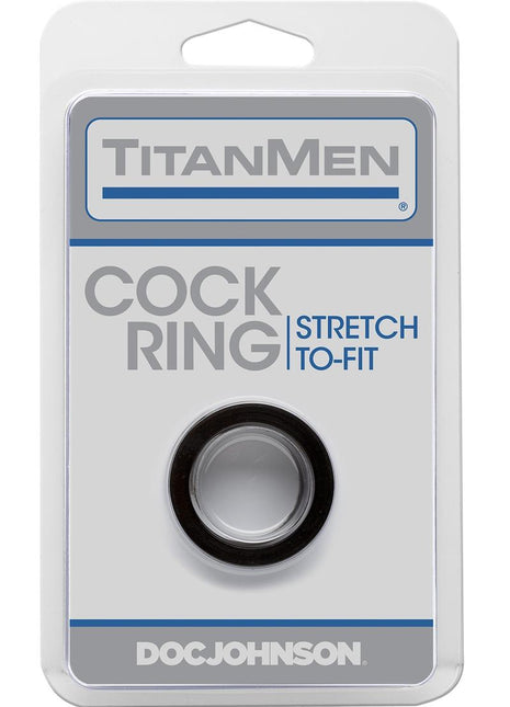 Titanmen Stretch-To-Fit Cock Ring - Black