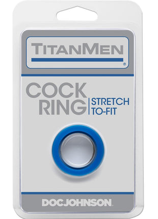 Titanmen Stretch-To-Fit Cock Ring - Blue