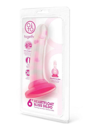 Together Heartfloat Bliss Silicone Dildo - Clear/Pink - 6in
