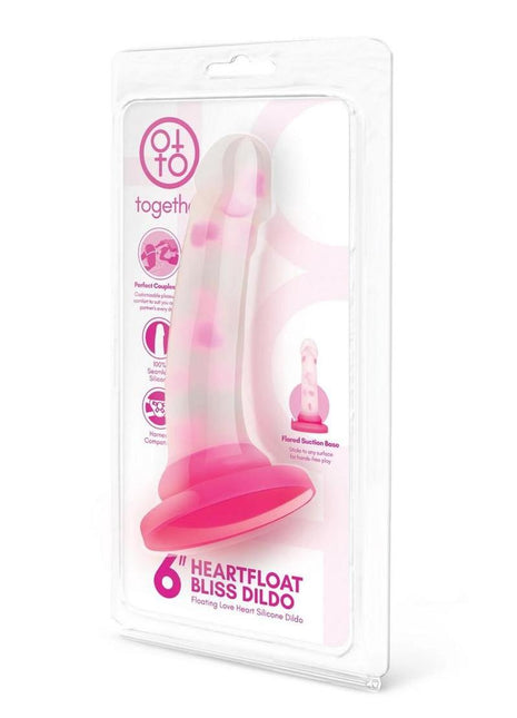 Together Heartfloat Bliss Silicone Dildo - Clear/Pink - 6in