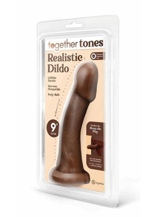 Together Realistic Dildo with Suction Base - Chocolate - 9in